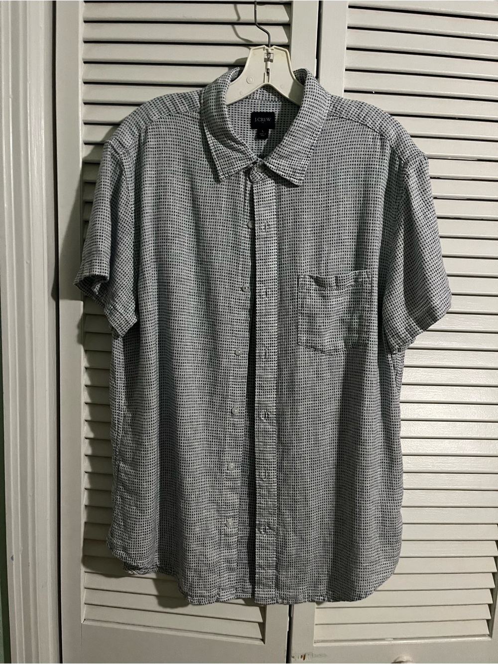 Men’s J. Crew Short-Sleeve Button-Up Shirt in  Check Large